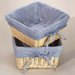 Natural Square Nursery Basket with Navy Gingham Liner