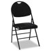 XL Series Fabric Padded Folding Chairs, Black Fabric/Black Frame, Four/Carton