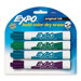 Dry-erase Marker, Chisel Point, 4-Pack, Assorted