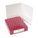 Two-Pocket Portfolio, Embossed Leather Grain Paper, 100-Sheet Capacity, White                                                
