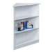 36" H Corner Three Tier Bookcase with Top Shelf in White