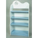 47" H Four Tier Bookcase with Clock in Blue and White