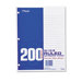 Filler Paper, 16-Lbs., Wide Ruled, 3-Hole Punched, 10-1/2 X 8, 200 Sheets/Pack