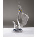  Sculptures and Art Pieces Acrylic Twister Fish Sculpture with Dark Blue Base