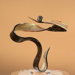  Sculptures and Art Pieces Acrylic Swirl Sculpture in Dark Bronze