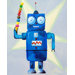 Patchwork Dimdat Love Ice Cream Robot Canvas Print by Liz Clay