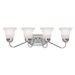 Four Light Vanity Light in Brushed Nickel