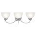 Somerset Three Light Bath Vanity in Brushed Nickel