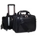 R Series Chicago Leather 2-in-1 Removable-Wheeled Laptop Overnight Bag in Black