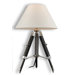 24" Studio One Light Table Lamp in Chrome and Black