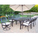 Rochester 11 Piece Dining Set with Cushions and Umbrella