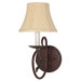 Tapas  Wall Sconce with Linen Waffle Glass Shade in Old Bronze