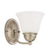 Empire  Wall Sconce with Frosted White Glass in Brushed Nickel