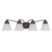 Empire  Vanity Light with Frosted White Glass in Mahogany Bronze