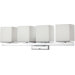 Bento Four Light Bath Vanity in Polished Chrome