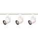 Three Light Line Voltage Round Back Track Light Kit in White