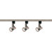 Three Light Line Voltage Gimbal Ring Track Light Kit in Brushed Nickel