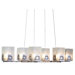 Recycled Polar 6 Light Oblong Chandelier