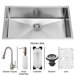 Stainless Steel Undermount Kitchen Sink and Faucet Set