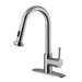 One Handle Single Hole Kitchen Faucet with Deck Plate and Pull-Out Spray
