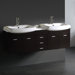 Contemporary Wall Mounted 59" Double Bathroom Vanity Set
