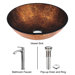 Russet Glass Vessel Sink with Faucet in Chrome