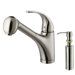 One Handle Single Hole Spray Kitchen Faucet with Soap Dispenser