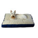Four Season Pet Bed with Cashmere Berber Top in Blue with Khaki Cording