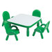 Square Baseline Toddler Table And Chair Set in Shamrock Green