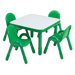 Square Baseline Preschool Table and Chair Set in Shamrock Green