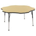 60" Flower Shaped Adjustable Activity Table in Maple