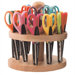 Rotating Wood Scissor Organizer With 18 Assorted Kraft Edger Scissors