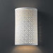 Ambiance Open Top and Bottom Small Cylinder Outdoor Wall Sconce with Floral Design