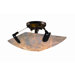 U-Clips Alabaster Rocks 2 Light Semi Flush Mount