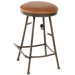 Pine 25" Swivel Counter Height Barstool with Camel Tan Seat