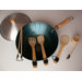 7 Piece 12" Preseasoned Flat Bottom Wok Set