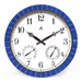 Indoor/Outdoor 18"  Weather Clock With Blue Tile Border