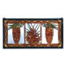 Rustic Lodge Northwoods Pinecone Stained Glass Window