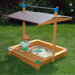Maxi Sandbox with Toy Storage Box and Adjustable Roof