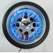 18" Tire Wall Clock with Blue Neon Light