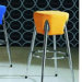 Space Bar Stool with Yellow Seat in Chrome