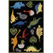 Lil Mo Whimsy Black Dinosaur Kids Rug