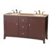 Alexis 60" Double Bathroom Vanity in Cherry Red with Marble Top