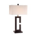 Metal Table Lamp in Capuccino with Wood Accent