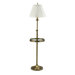 Club  Floor Lamp in Antique Brass with Glass Table