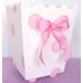 Pink Polka Dot Wooden Wastebasket with Bow