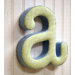 "a" Fabric Letter in Blue / Green