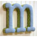 "m" Fabric Letter in Blue / Green