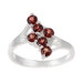 Sterling Silver Six Stone Garnet Ring