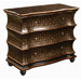 Three Drawer Chest in Black with Fleur De Lis Accents